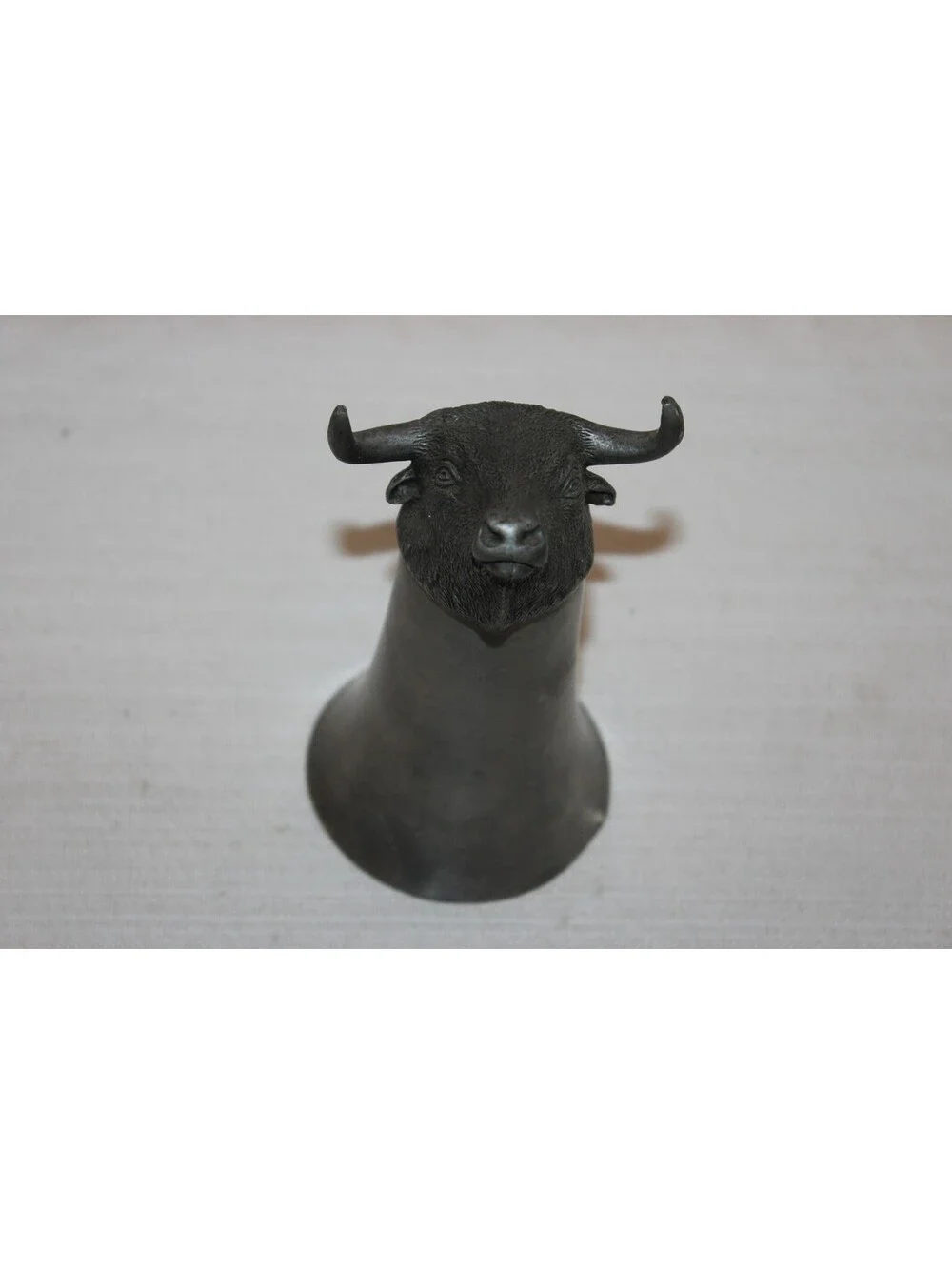 Vintage Pewter Bull Stirrup Cup Chalice Made in Thailand Western Hunting Cup